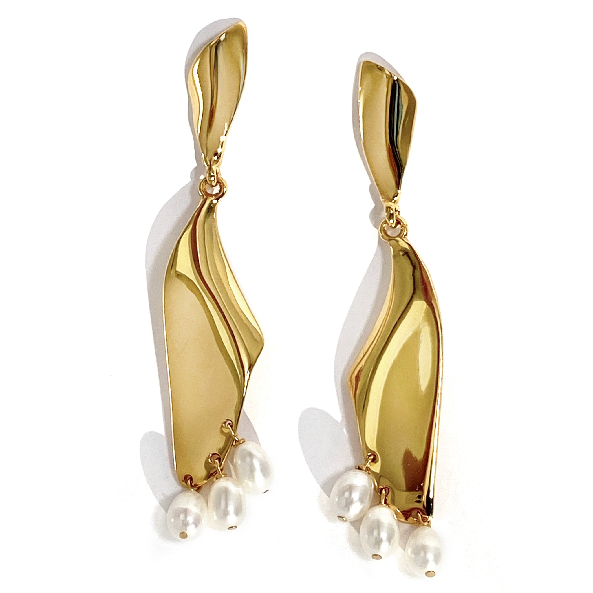 2020SS新作【BIKO】カナダ製☆Pearl Floret Hoops-Small☆ピアス Biko Pearl Floret Hoop Earrings (Medium) - Gold – Styleartist