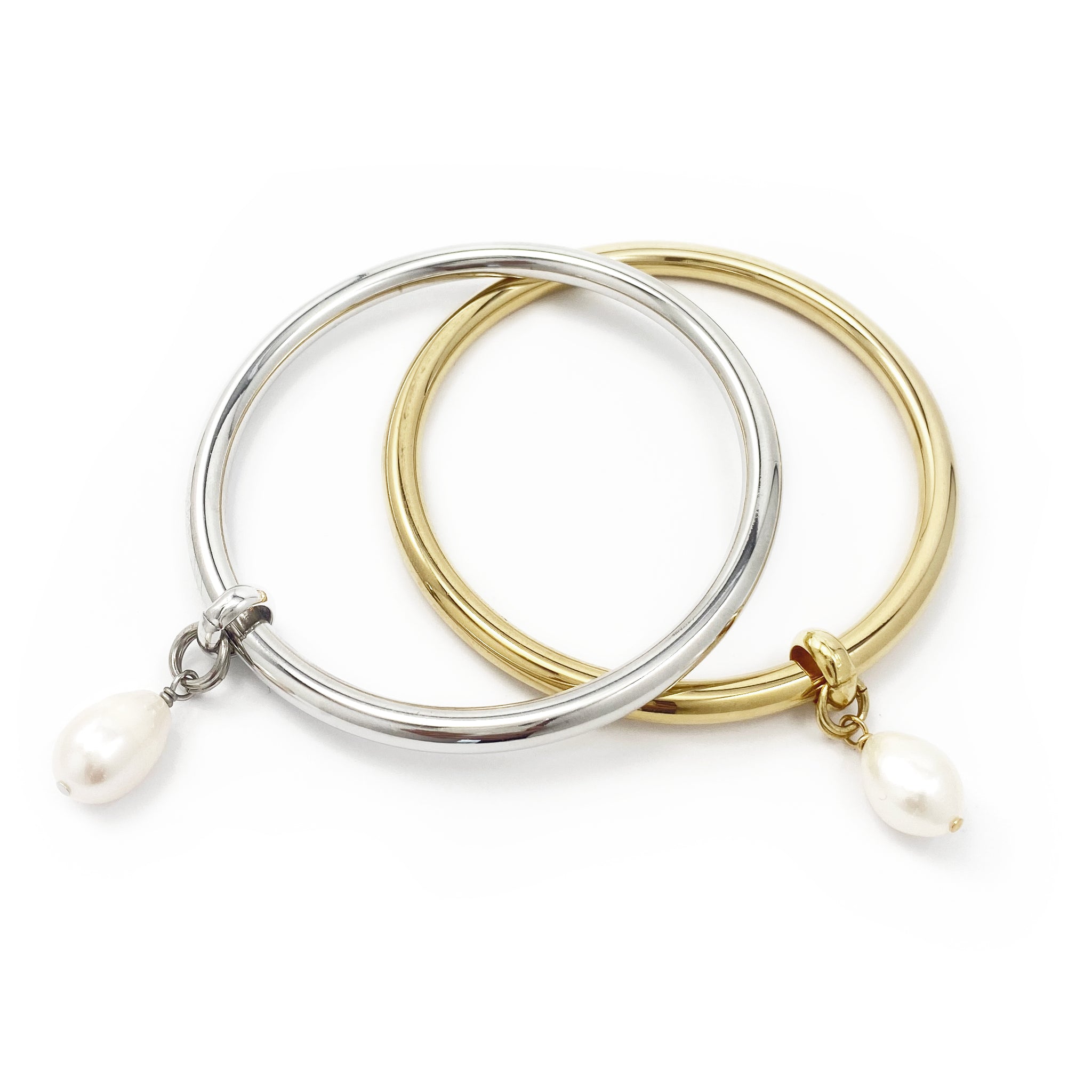 atelier el Drop bangle（K10＋pearl） MILLER pearl drop bangle – Tracy Savage Jewelry